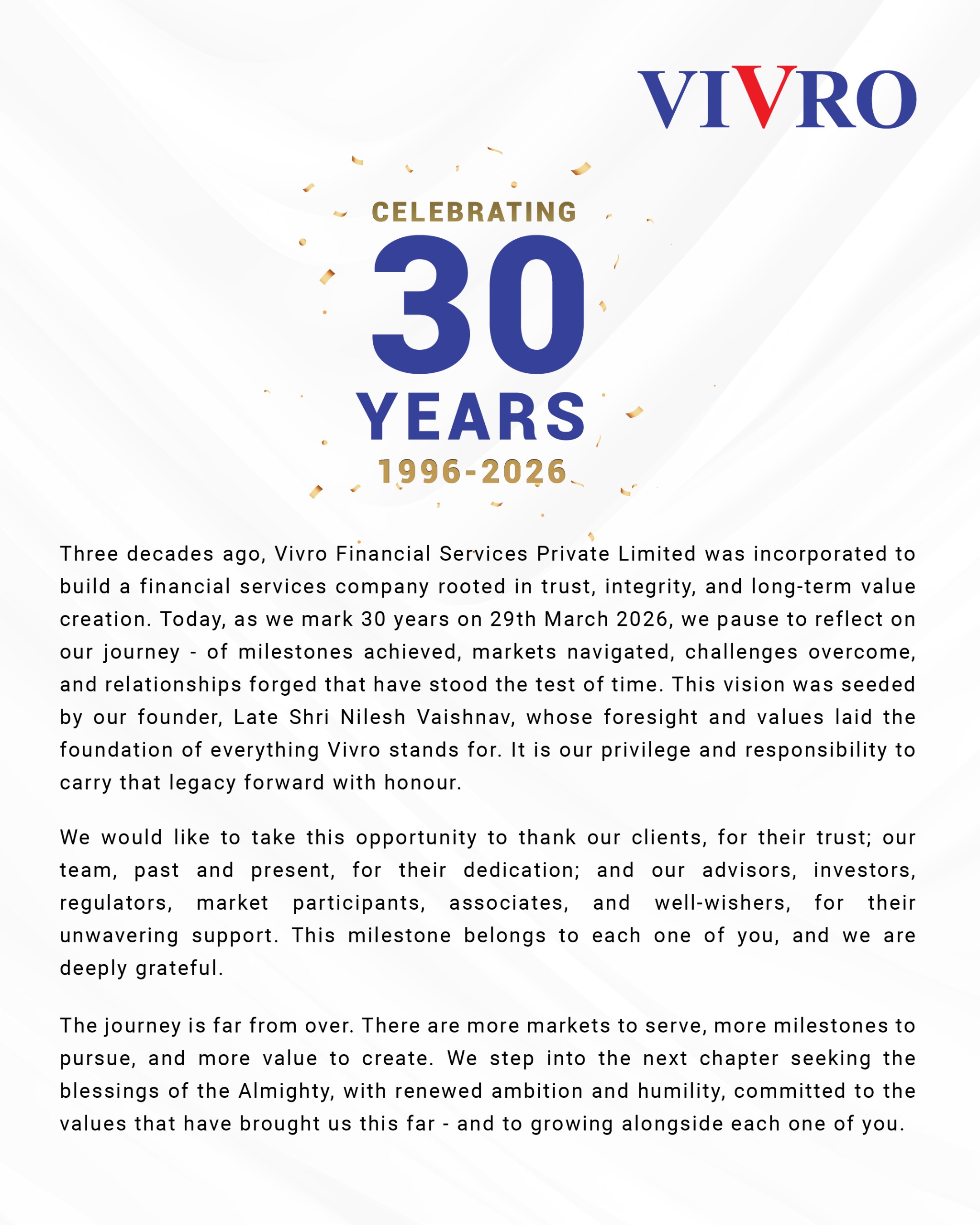 30 Years Celebration